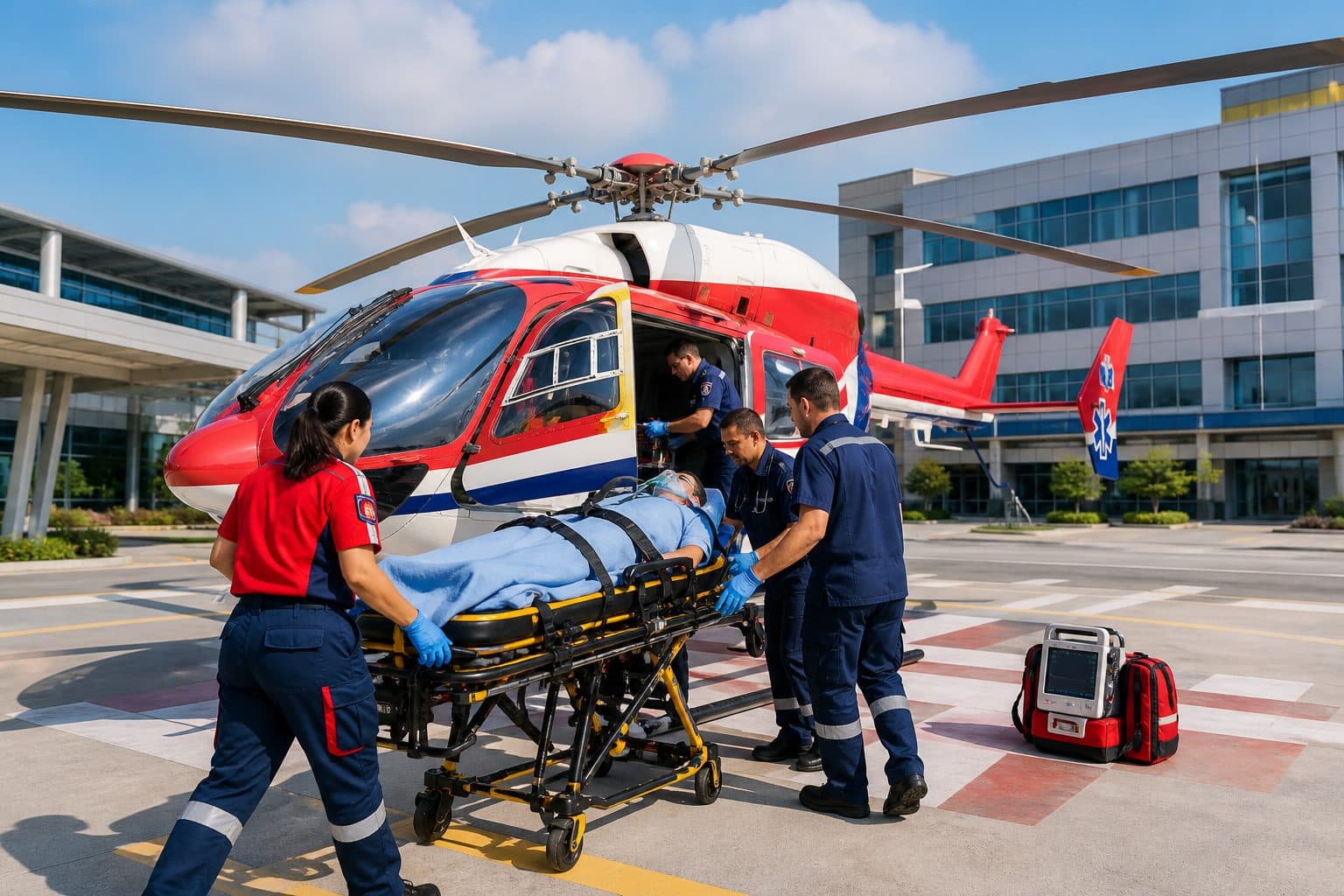 Air ambulance medical transfer team